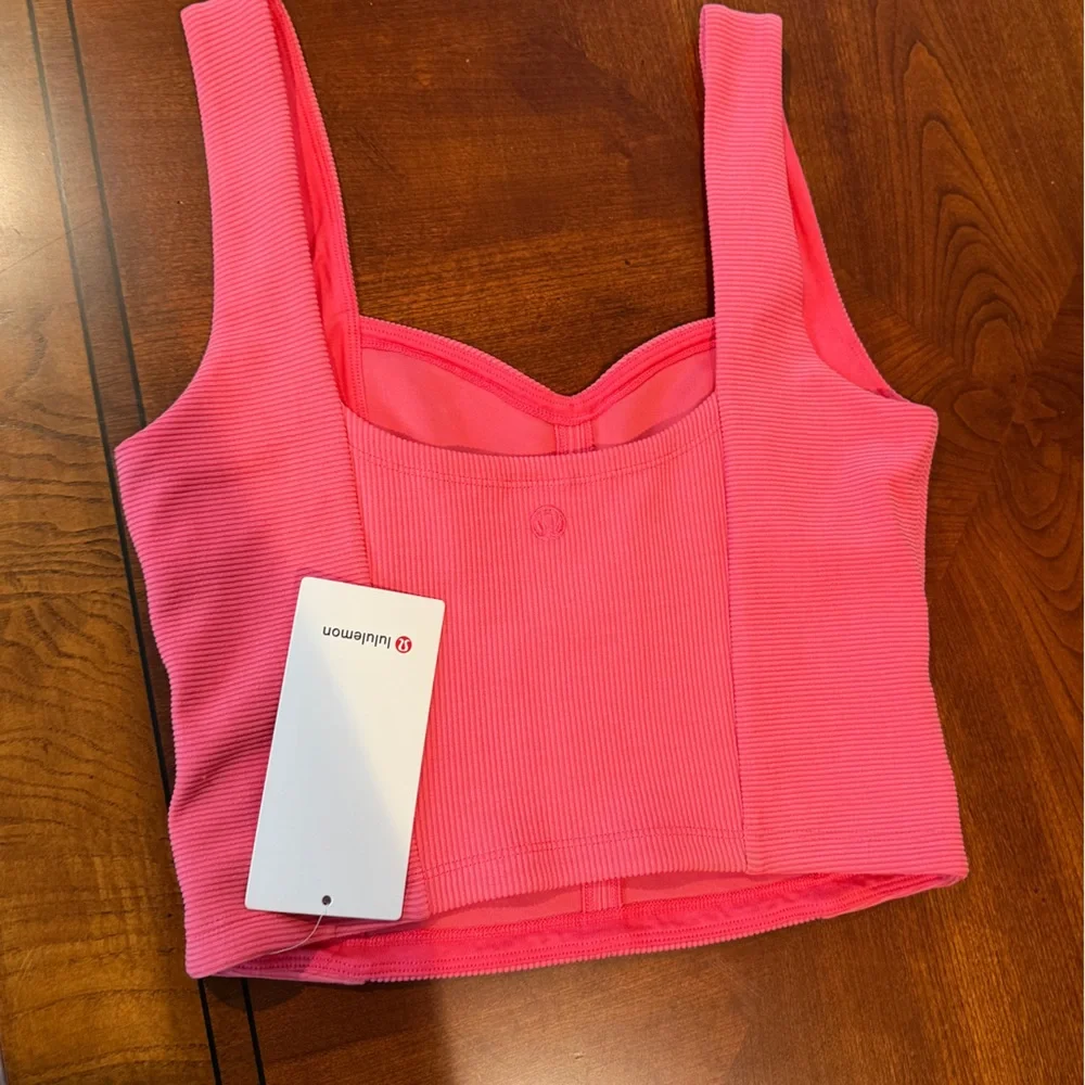 NWT lululemon Ribbed Softstreme Sweetheart Tank Glaze Pink Size M
